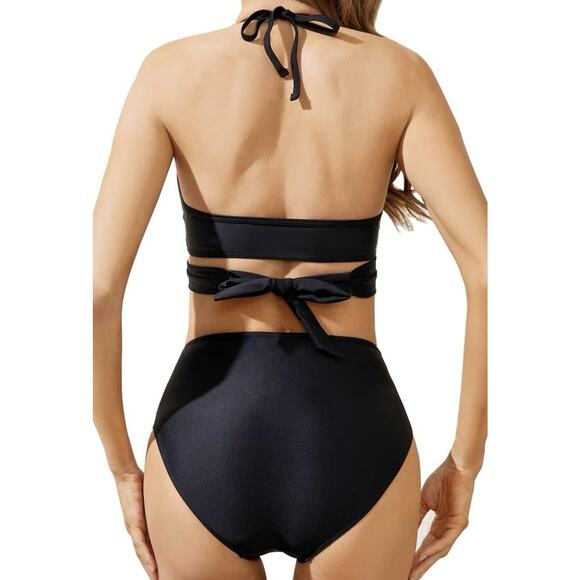 Holipick Women’s Bikini Set 2 pc Size M Black Swimwear Bathing Suit Flattering - Picture 3 of 16